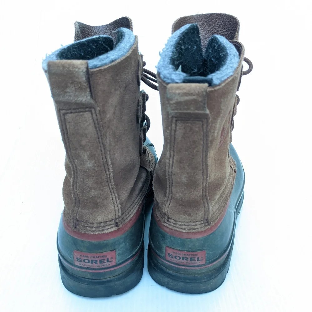 SOREL Sudbury II women's brown leather lace-up insulated winter snow duck boots